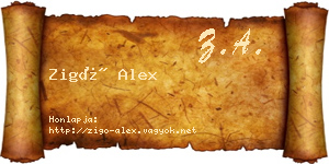Zigó Alex névjegykártya